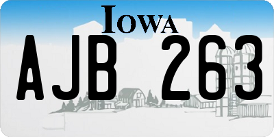 IA license plate AJB263