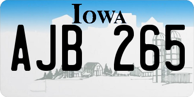 IA license plate AJB265