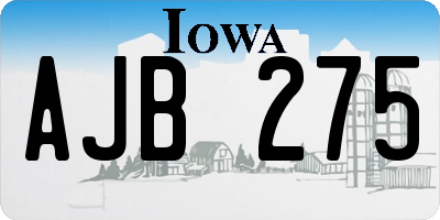 IA license plate AJB275
