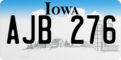IA license plate AJB276