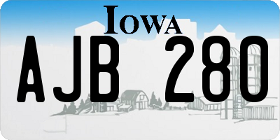IA license plate AJB280