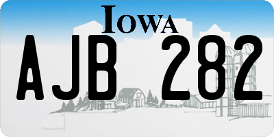 IA license plate AJB282