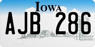 IA license plate AJB286
