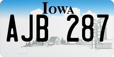 IA license plate AJB287