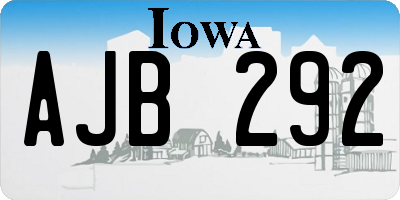 IA license plate AJB292