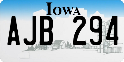 IA license plate AJB294
