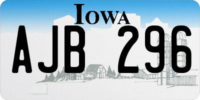 IA license plate AJB296