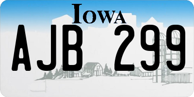 IA license plate AJB299