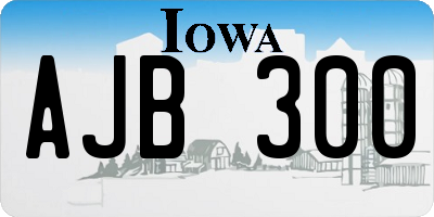 IA license plate AJB300