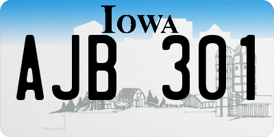 IA license plate AJB301