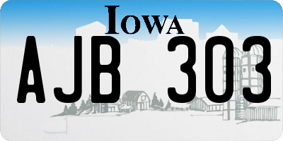 IA license plate AJB303
