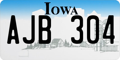 IA license plate AJB304