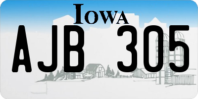 IA license plate AJB305