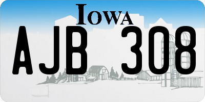 IA license plate AJB308