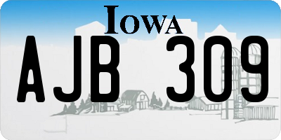 IA license plate AJB309