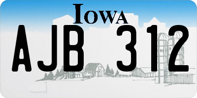 IA license plate AJB312