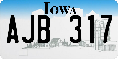 IA license plate AJB317