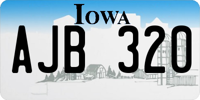 IA license plate AJB320