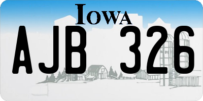 IA license plate AJB326