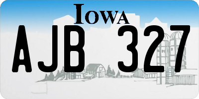 IA license plate AJB327