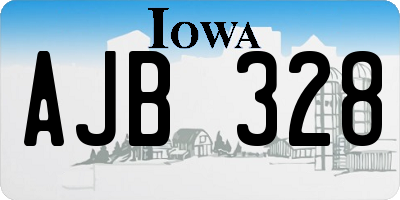IA license plate AJB328