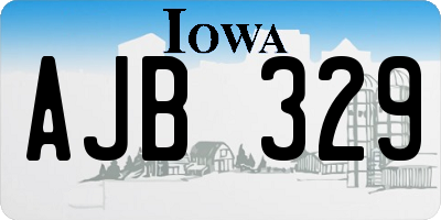 IA license plate AJB329