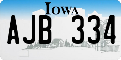 IA license plate AJB334