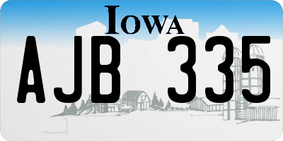 IA license plate AJB335