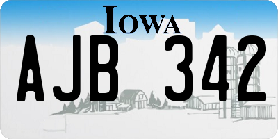 IA license plate AJB342