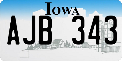 IA license plate AJB343