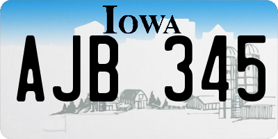 IA license plate AJB345