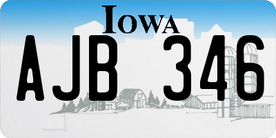 IA license plate AJB346