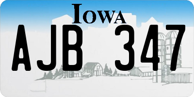 IA license plate AJB347