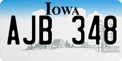 IA license plate AJB348
