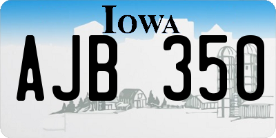 IA license plate AJB350