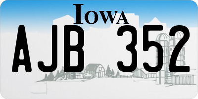 IA license plate AJB352