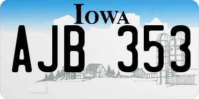 IA license plate AJB353