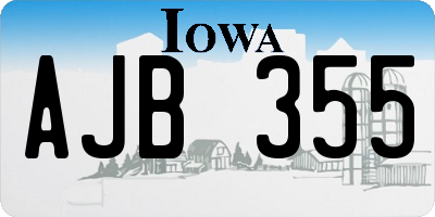 IA license plate AJB355