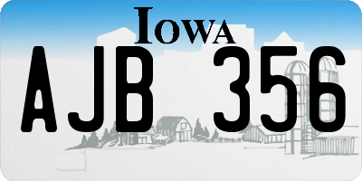 IA license plate AJB356