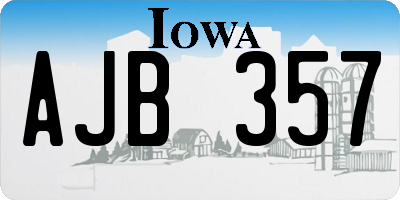 IA license plate AJB357