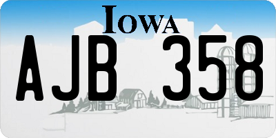 IA license plate AJB358