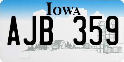 IA license plate AJB359