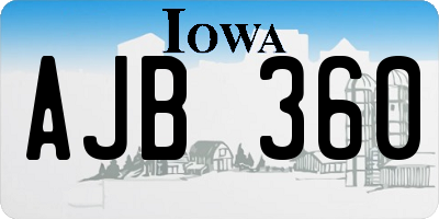 IA license plate AJB360