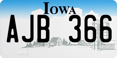 IA license plate AJB366