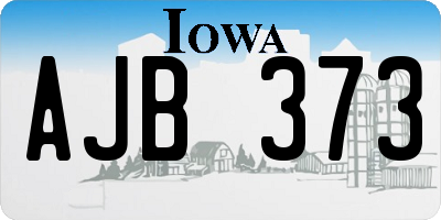 IA license plate AJB373