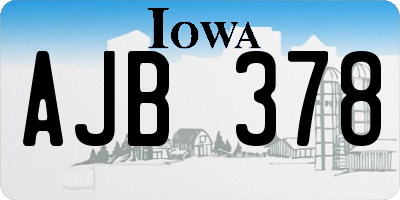 IA license plate AJB378