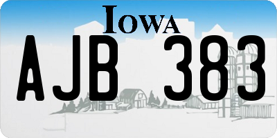 IA license plate AJB383