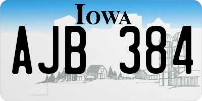 IA license plate AJB384