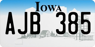 IA license plate AJB385