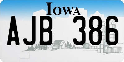 IA license plate AJB386